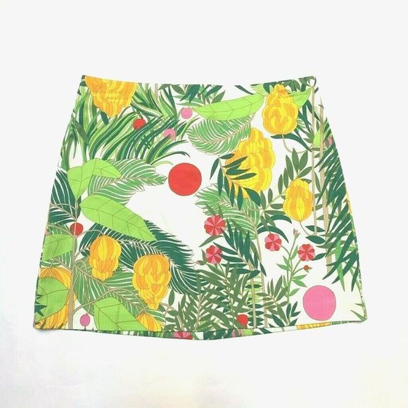 Trina Turk Dresses & Skirts - Trina Turk A Line Skirt Green  Floral Mini Stretch